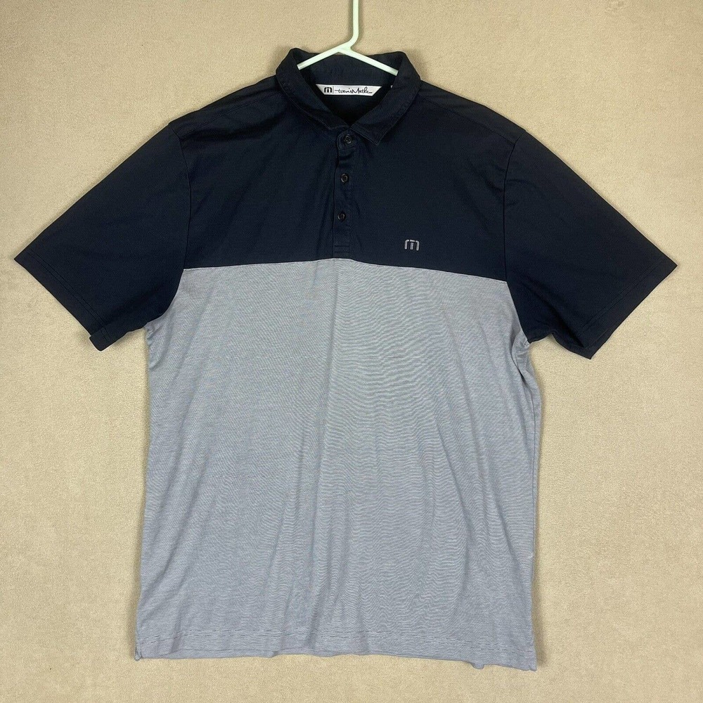 Travis Mathew Polo Shirt Adult Extra Large Black Gray Golf Golfing Casual Mens
